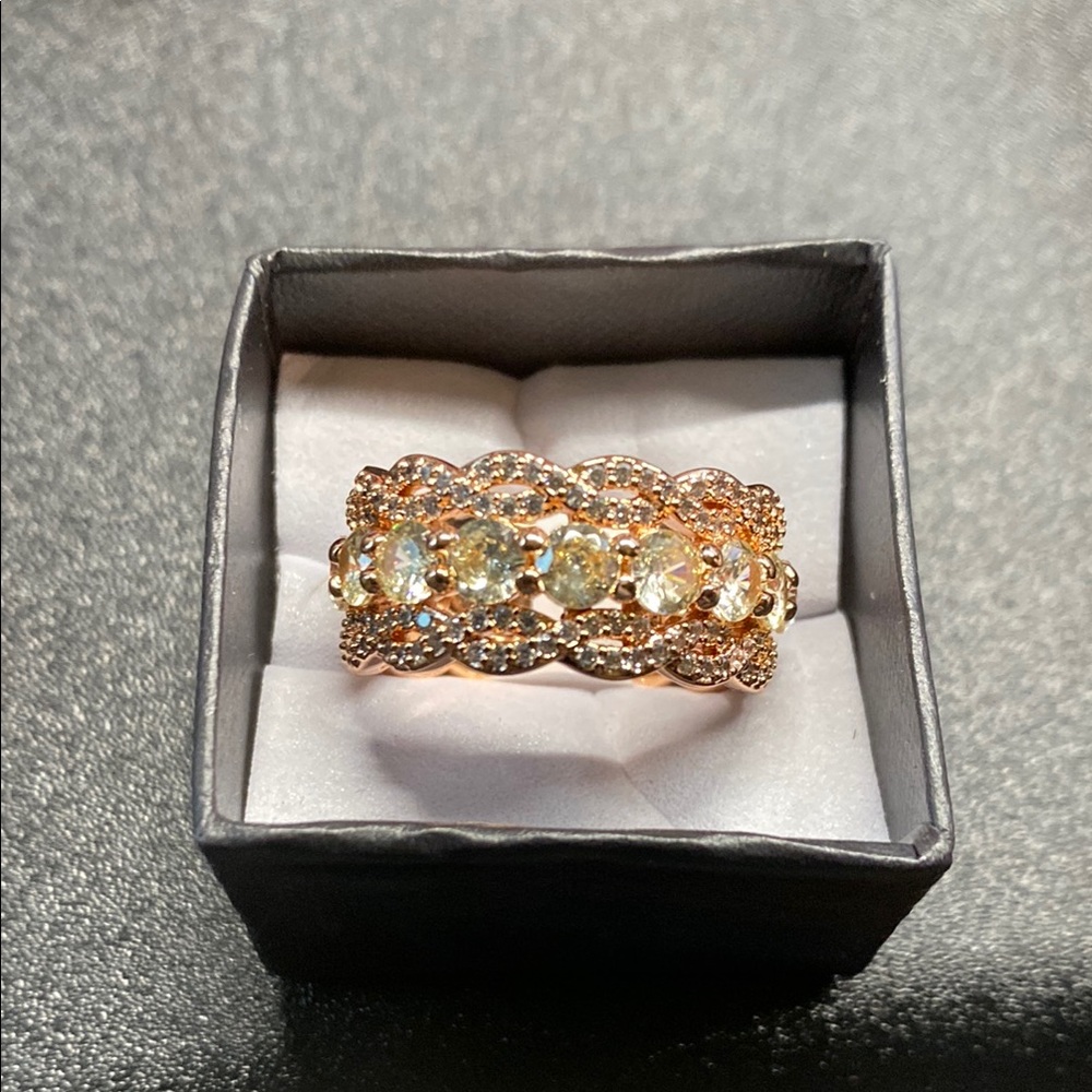 Rose Gold/Lemon Stone Women's Ring